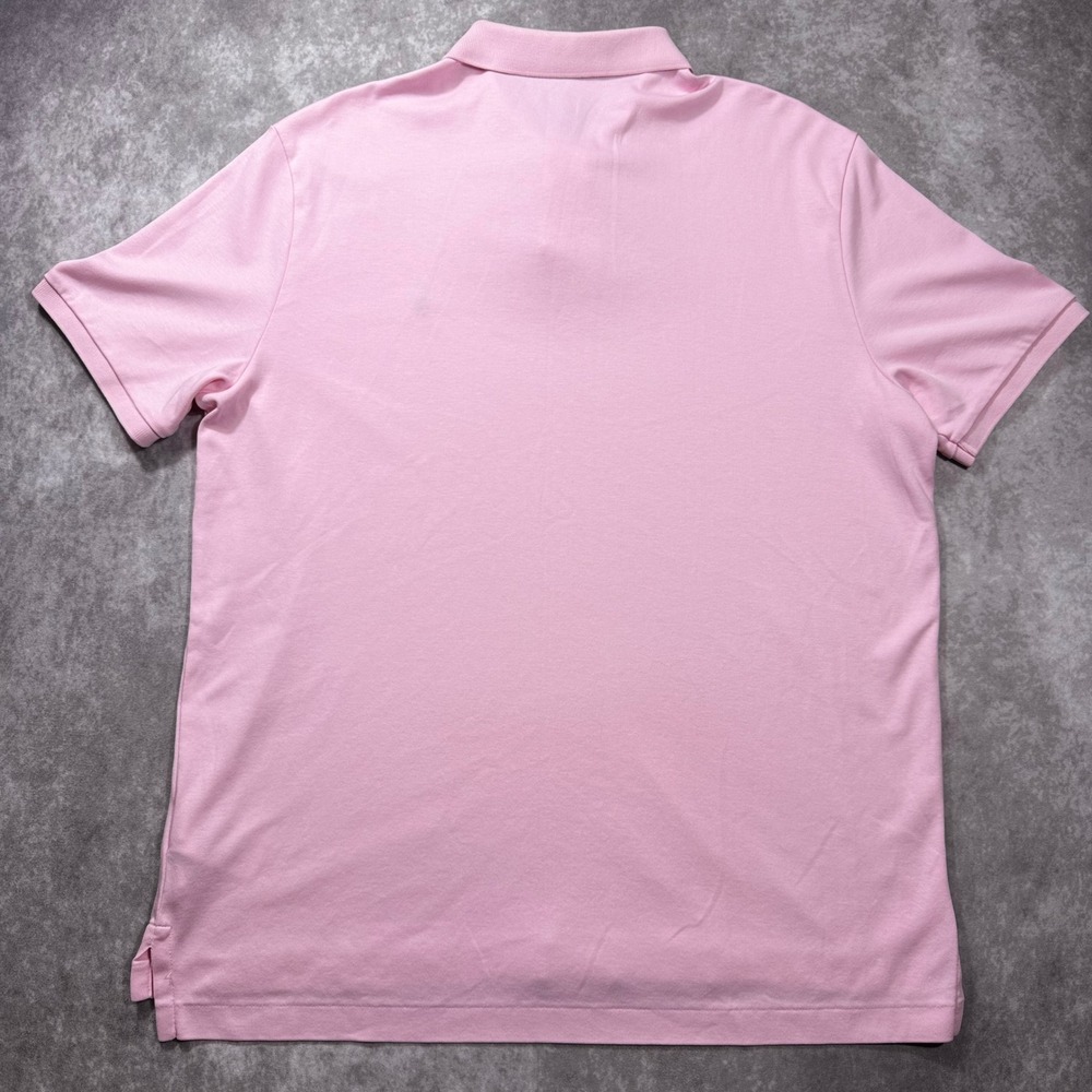 Polo Ralph Lauren Mens Large Pink Short Sleeve Cotton Jersey Polo Pony Logo - Picture 3 of 8